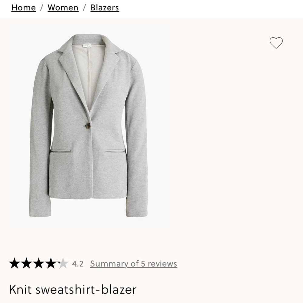 J. Crew Light Gray Knit Blazer